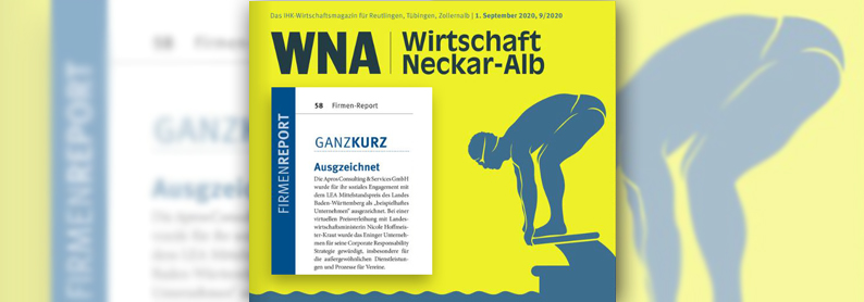IHK-Wirtschaftsmagazin WNA für Reutlingen, Tübingen und Zollernalb berichtete über Auszeichnung LEA-Mittelstandspreis 2020